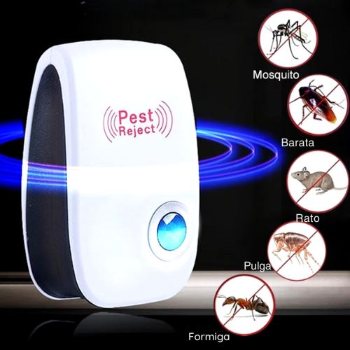 Dispositivo Repelente Ultrassom para rejeição de pragas, insetos, ratos, aranhas e assassino de mosquitos