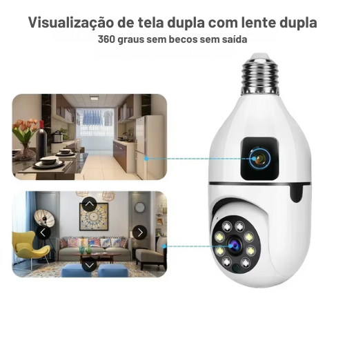 Câmera wifi 8mp 8x zoom lente dupla com vigilância interna e rastreamento humano, sem fio com áudio bidirecional  e cor visão noturna