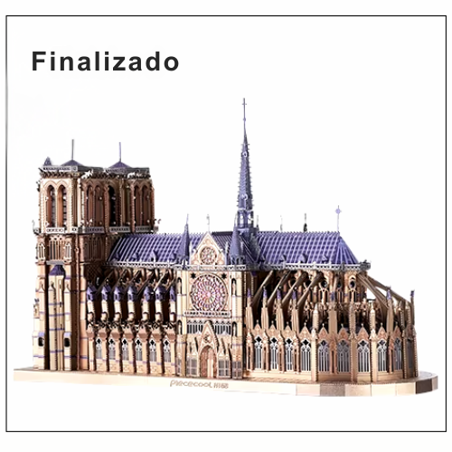 Peça Modelo 3D Quebra-cabeças de metal, Catedral de Notre Dame Paris DIY,  Kits de Construção Brinquedos para Adultos / Crianças