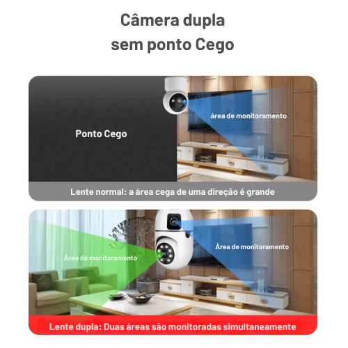 Câmera wifi 8mp 8x zoom lente dupla com vigilância interna e rastreamento humano, sem fio com áudio bidirecional  e cor visão noturna