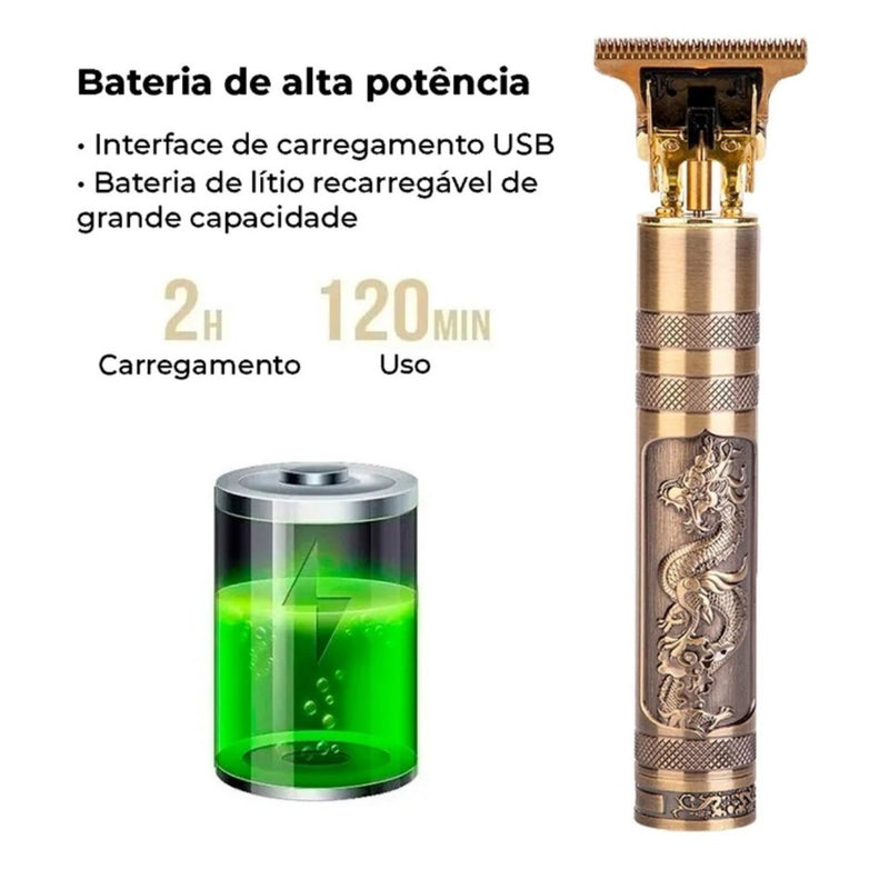 Maquina Profissional Retro para Corte, Barba e Depilação - Pro 3 em 1 +BRINDE (4 Pentes de Distância Limitada)