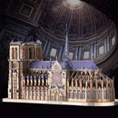 Peça Modelo 3D Quebra-cabeças de metal, Catedral de Notre Dame Paris DIY,  Kits de Construção Brinquedos para Adultos / Crianças