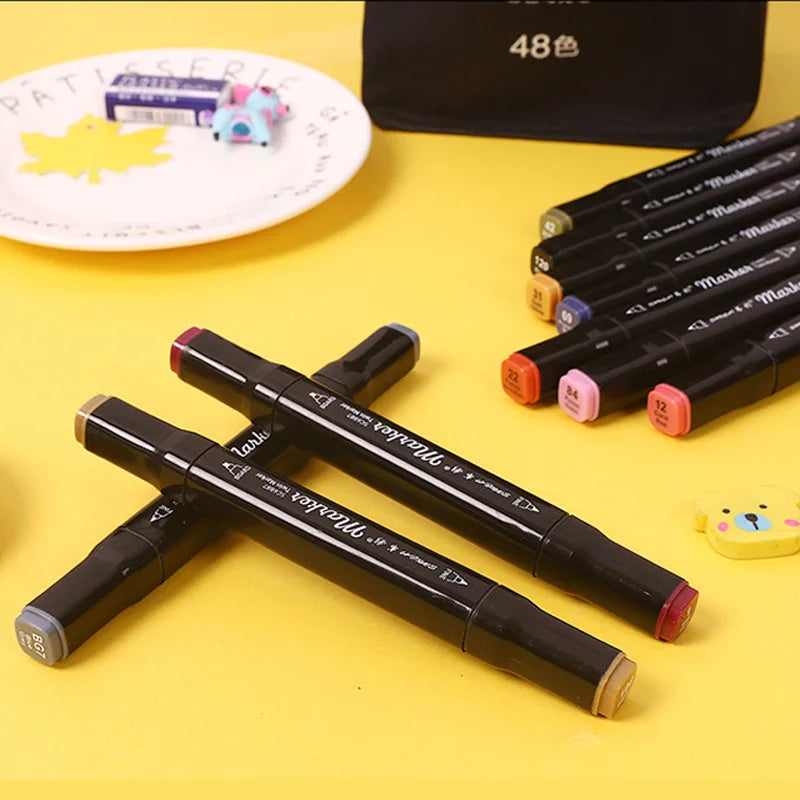 Conjunto de canetas marcadoras de 24 a 168 cores para desenho