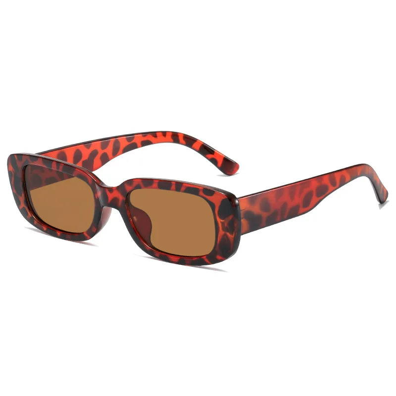 Óculos de sol retro moda masculina e feminina vintage popular moldura quadrada retângulo óculos de sol proteção uv