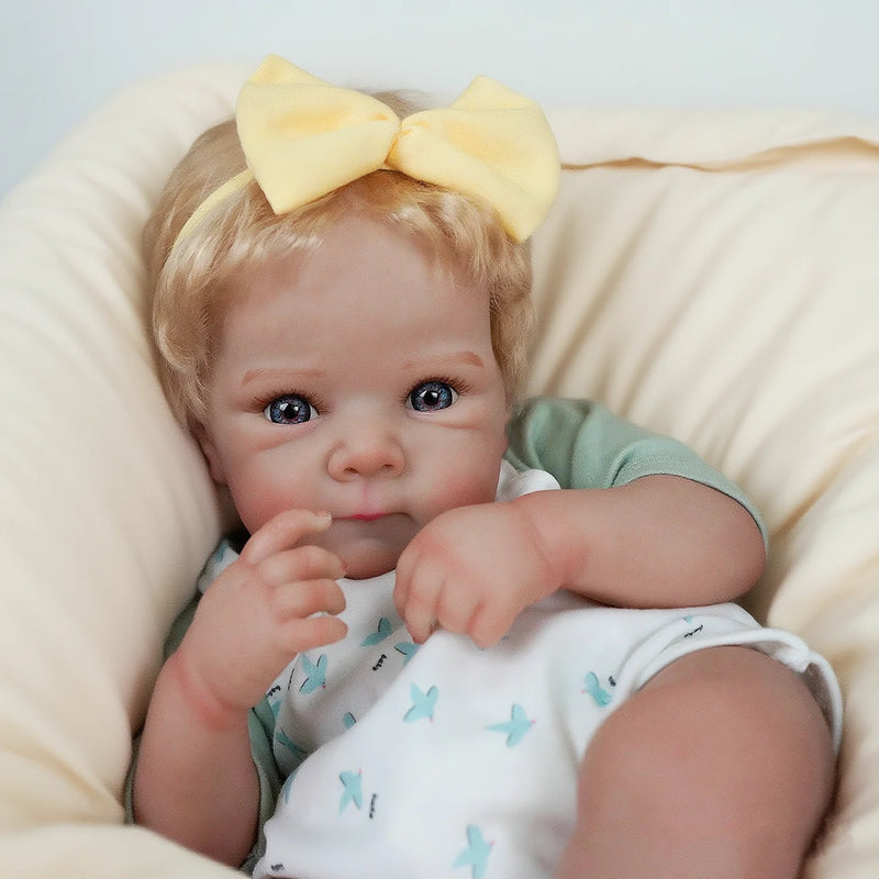 Bebê Reborn menina 48cm Ultra Realista 100% feito à mão, Pele de silicone Premium Super Macio
