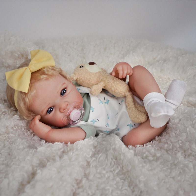 Bebê Reborn menina 48cm Ultra Realista 100% feito à mão, Pele de silicone Premium Super Macio