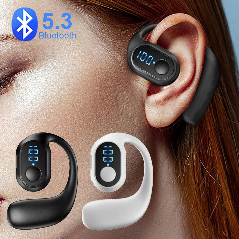 Bluetooth 5.3 fone de ouvido tws sem fio tipo gancho, estéreo, redução de ruído e à prova da água