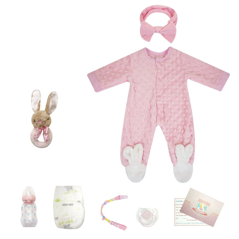 Bebê Reborn menina 48cm Ultra Realista 100% feito à mão de silicone