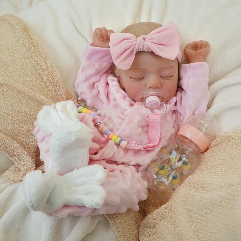 Bebê Reborn menina 48cm Ultra Realista 100% feito à mão de silicone