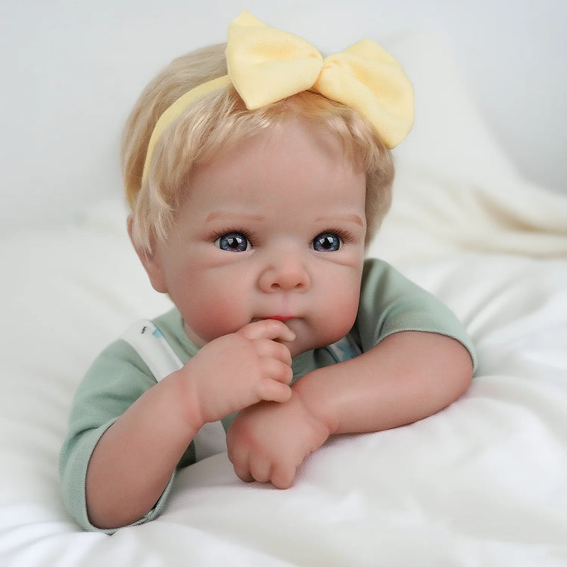 Bebê Reborn menina 48cm Ultra Realista 100% feito à mão, Pele de silicone Premium Super Macio