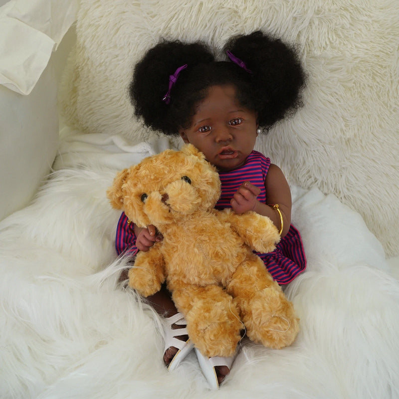 Bebê Reborn menina 55cm Ultra Realista 100% feito à mão, Pele de silicone Premium Super Macio