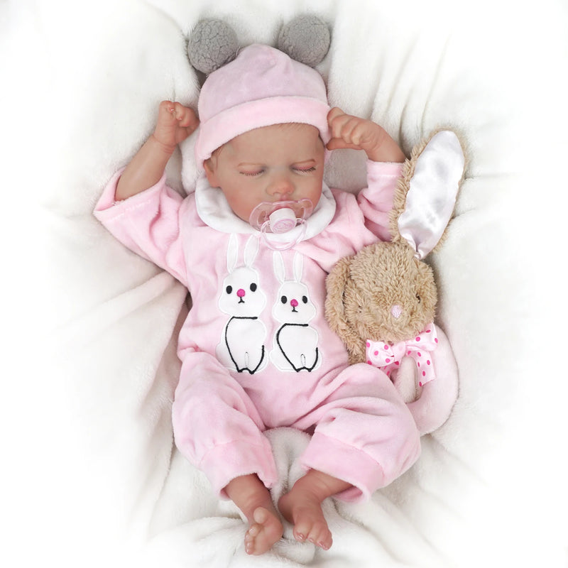 Bebê Reborn menina 48cm Ultra Realista 100% feito à mão de silicone