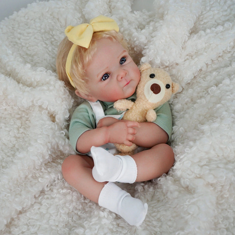 Bebê Reborn menina 48cm Ultra Realista 100% feito à mão, Pele de silicone Premium Super Macio
