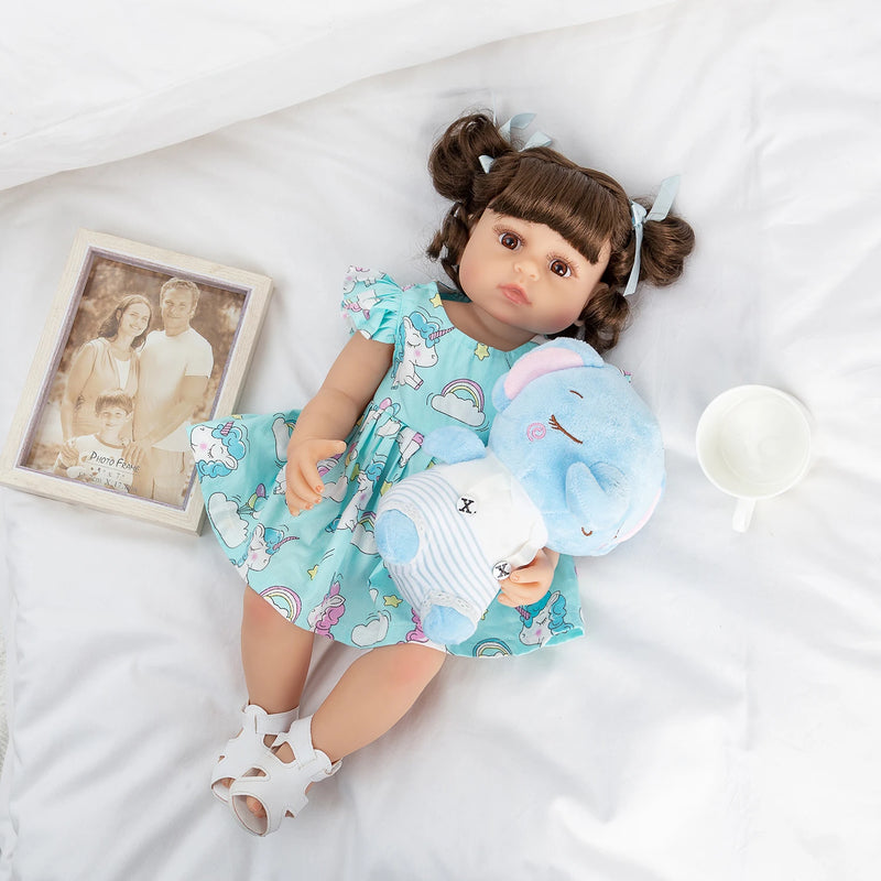 Bebê Reborn menina 48cm Ultra Realista 100% feito à mão, Pele de silicone Premium Super Macio