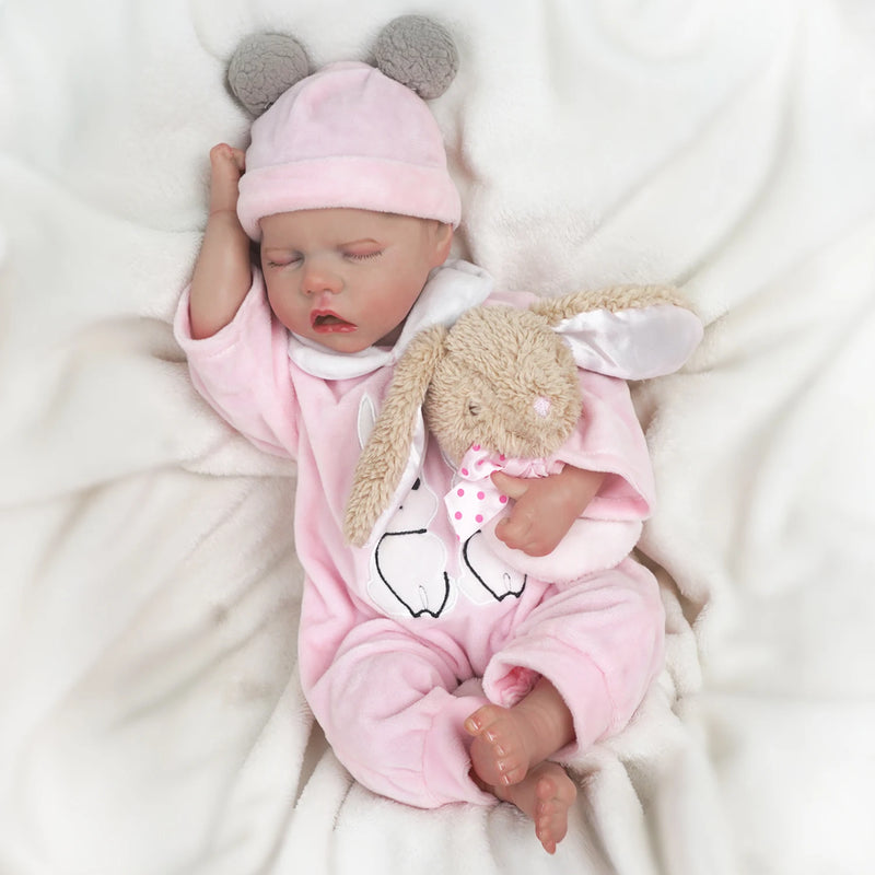 Bebê Reborn menina 48cm Ultra Realista 100% feito à mão de silicone