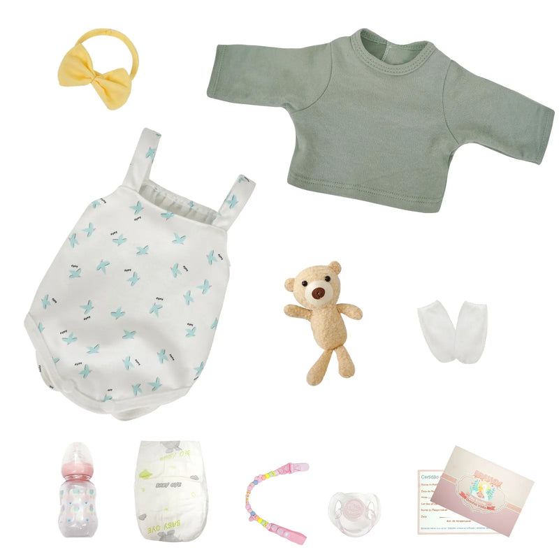 Bebê Reborn menina 48cm Ultra Realista 100% feito à mão, Pele de silicone Premium Super Macio