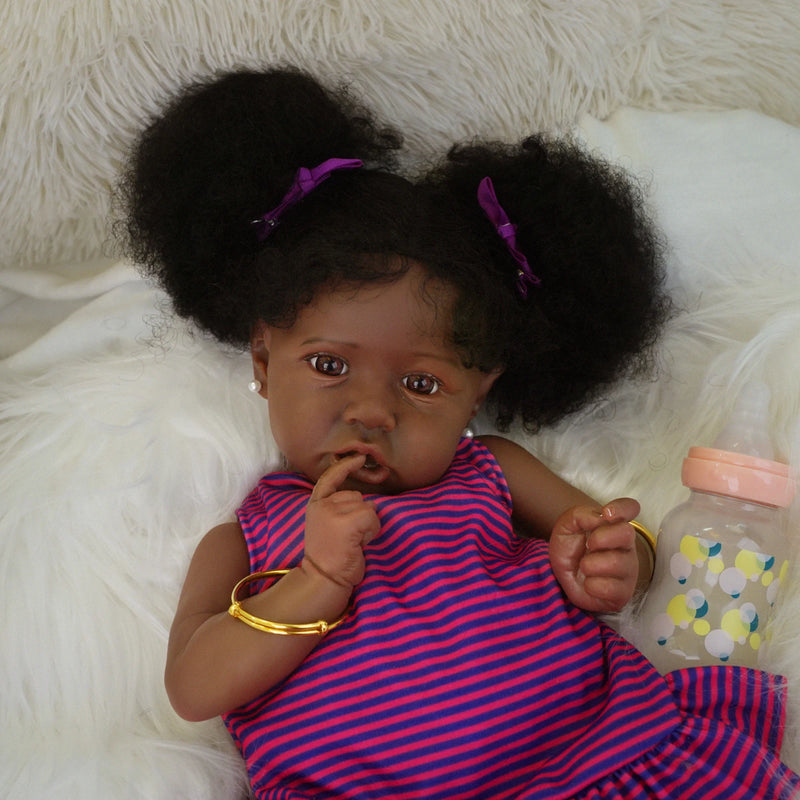 Bebê Reborn menina 55cm Ultra Realista 100% feito à mão, Pele de silicone Premium Super Macio