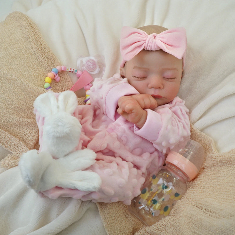 Bebê Reborn menina 48cm Ultra Realista 100% feito à mão de silicone