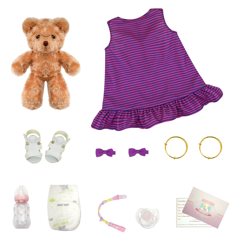 Bebê Reborn menina 55cm Ultra Realista 100% feito à mão, Pele de silicone Premium Super Macio