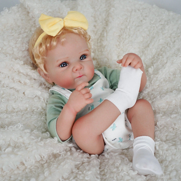 Bebê Reborn menina 48cm Ultra Realista 100% feito à mão, Pele de silicone Premium Super Macio
