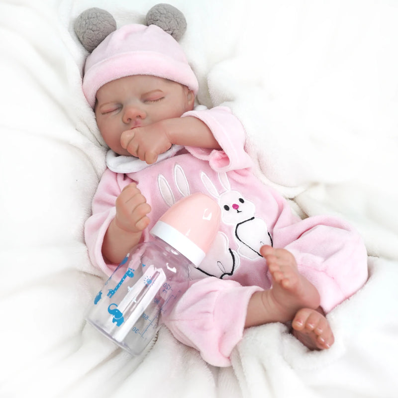 Bebê Reborn menina 48cm Ultra Realista 100% feito à mão de silicone