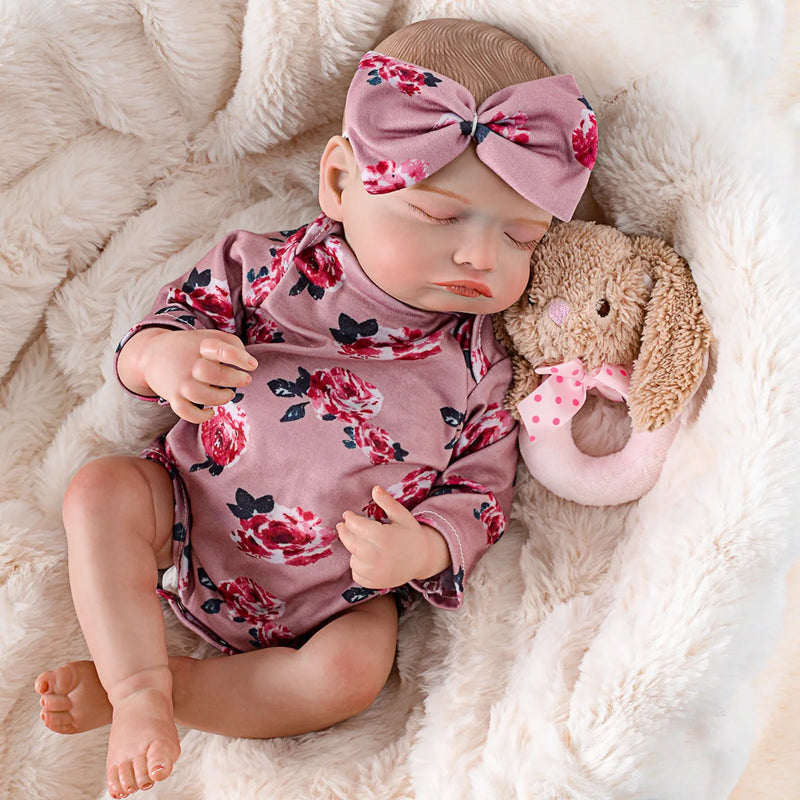 Bebê Reborn menina 48cm Ultra Realista 100% feito à mão de silicone
