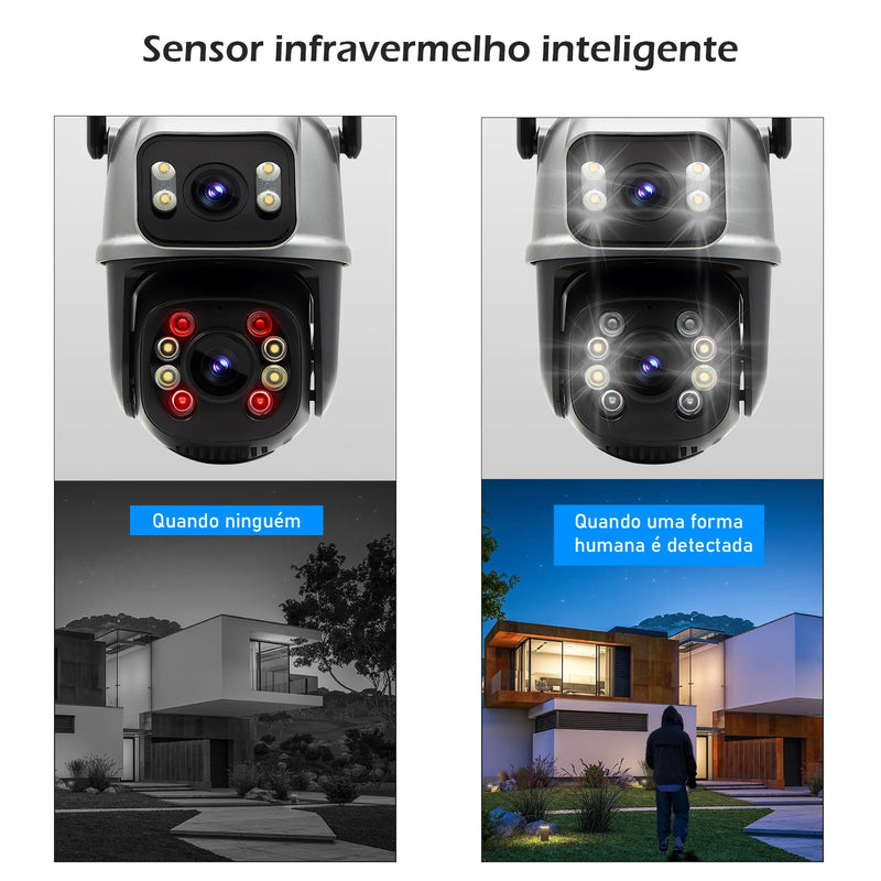 Câmera Wi-Fi Segurança Externa 2 em 1 À Prova D’água  Visão Noturna